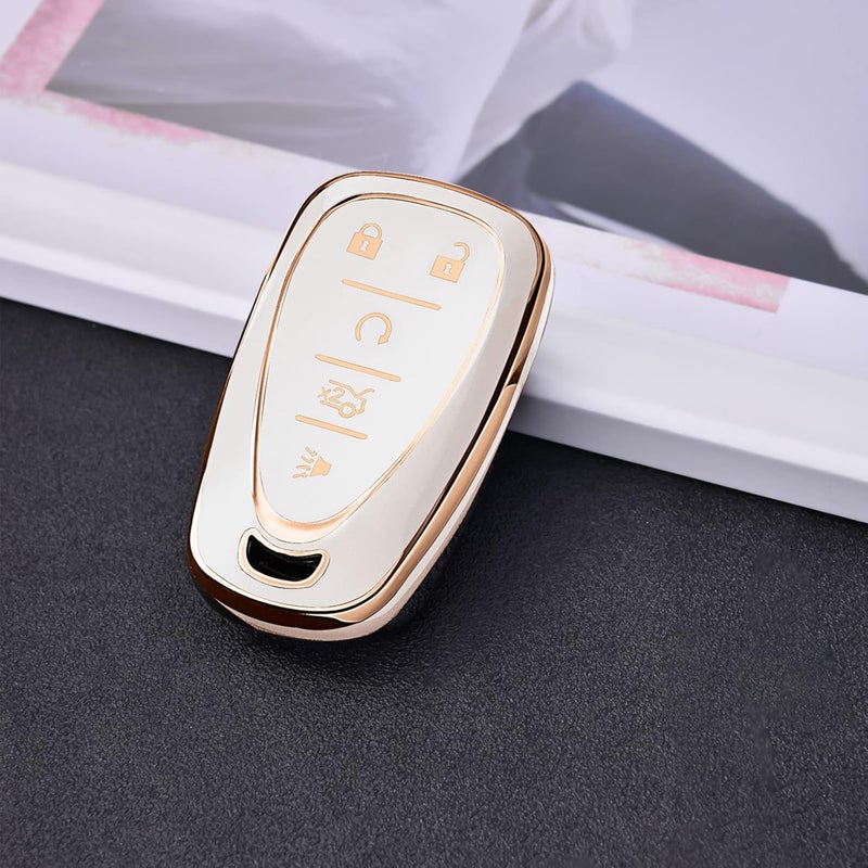 ELOHEI for Chevy Key Fob Cover Case Shell Cover TPU Protector Holder for Chevrolet 2020 2019 2018 2017 2016 Chevy Malibu Camaro Cruze Traverse Spark Equinox Sonic Volt Bolt(Fits 5 Buttons) - Image 3